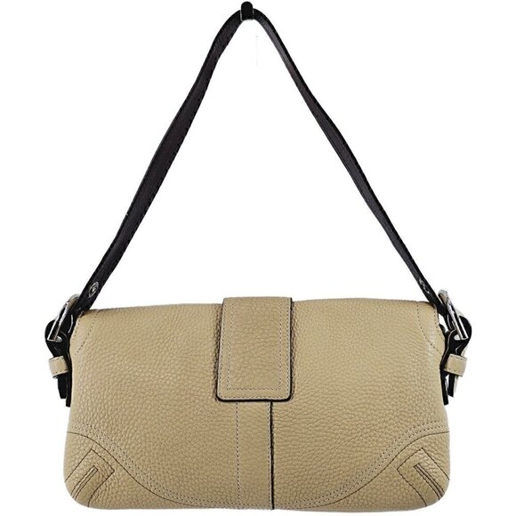 COACH 3511 Soho Ivory Pebble Leather Buckle Flap Small Shoulder Bag - Picture 4 of 16